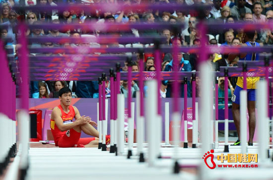 劉翔摔倒慘遭淘汰 科技鞋服未派用場